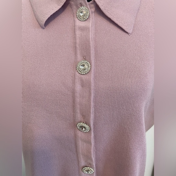 NWT - Truth by Republic Mauve Collared Jewel Button Sleeveless Sweater -… - Picture 4 of 4